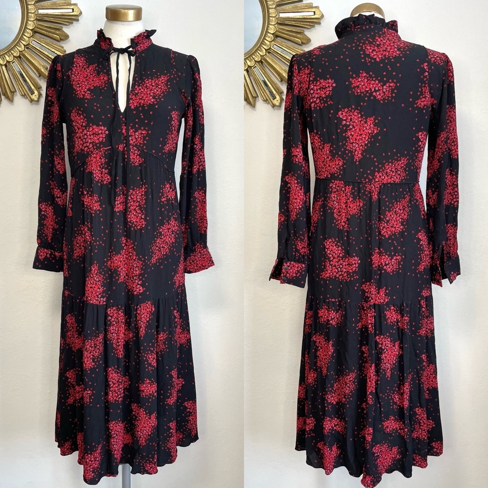 Ba&sh Red Floral Bel Dress